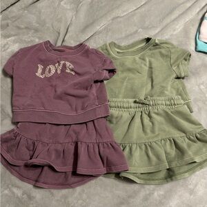Cat and Jack two piece sweater skort set. Purple and Green. Package!! 18 months